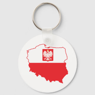Porte-clés Carte Pologne En Polonais