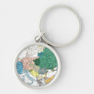 Porte-clés Carte raciale de l'Europe