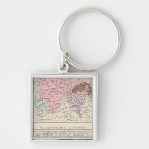 Porte-clés Carte religieuse et linguistique de la Suisse