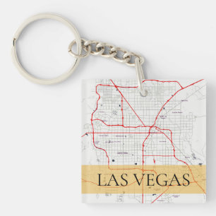 PORTE-CLÉS CARTE ROUGE BLANCHE D'ENSEMBLE DE LAS VEGAS NEVADA