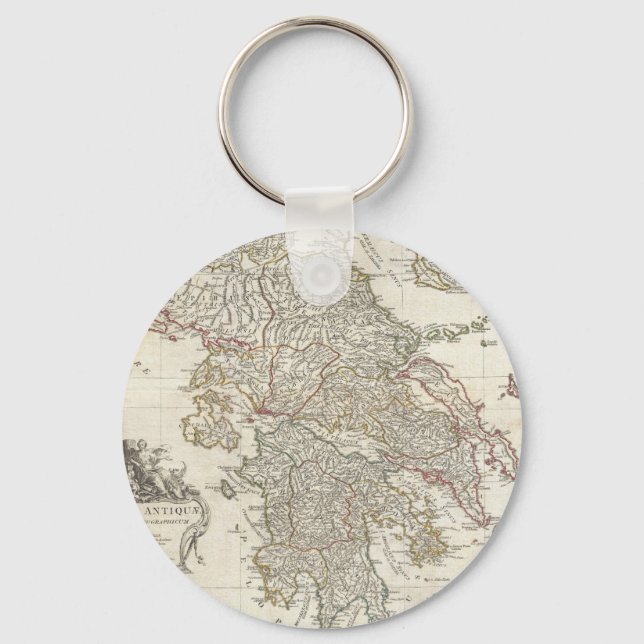 Porte-clés Carte vintage de la Grèce (1794) (Recto)
