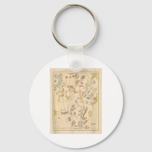 Porte-clés Carte vintage du champ de bataille Antietam (1864)