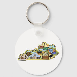 Porte-clés Carte vintage Louisville Lexington Kentucky