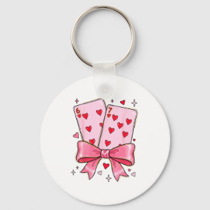 Porte-clés Cartes à jouer 6 7 de cœur 67 Six Sept Mème Arc