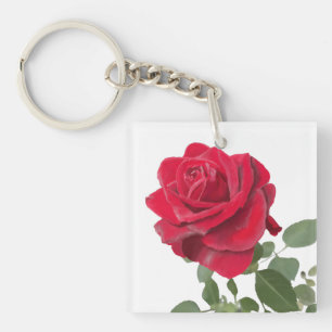 Porte-clés Cartes De Visite  Rose rouge peinture