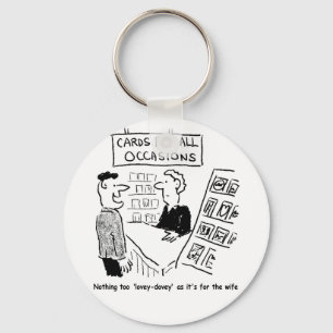 Porte-clés Cartes de voeux Caricature du magasin. Drôle