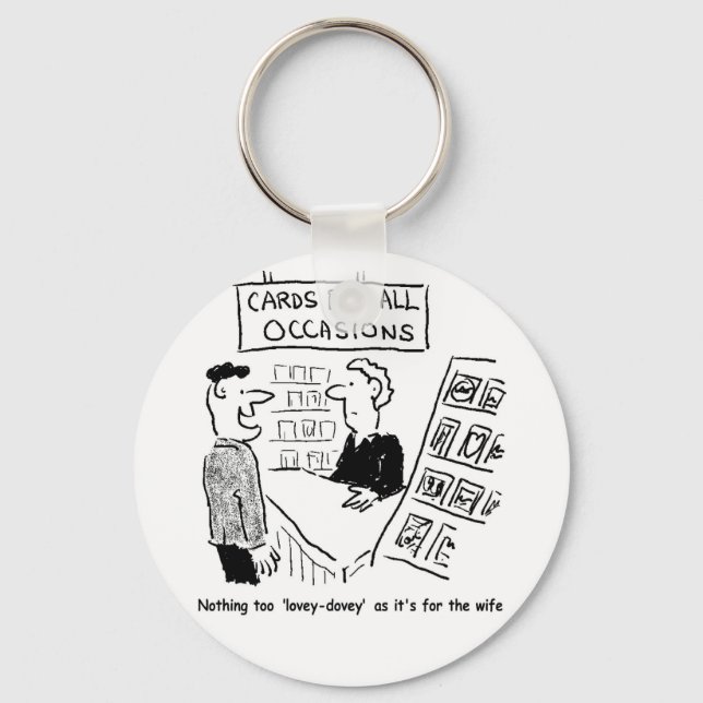 Porte-clés Cartes de voeux Caricature du magasin. Drôle (Recto)