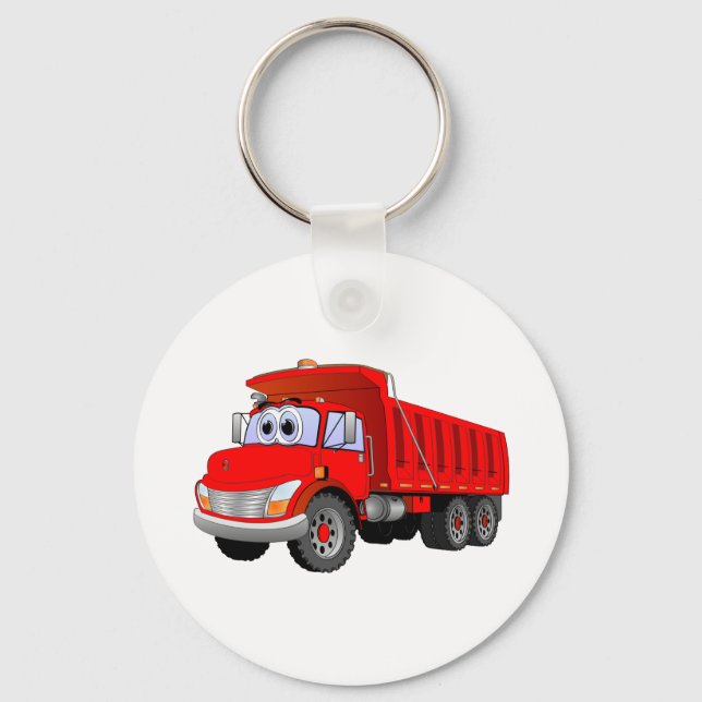 Porte-clés Cartographie de camion à vidange rouge (Recto)