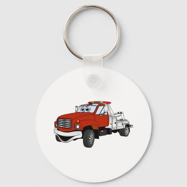 Porte-clés Cartographie de camion en argent rouge (Recto)