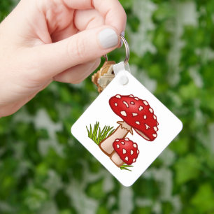 Porte-clés Cartographie de champignon rouge