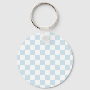 Porte-clés Carton bleu pastel et blanc