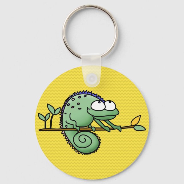 Porte-clés Carton de Chameleon Lizard Cute (Recto)