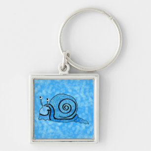 Porte-clés Cartoon bleu escargot mignon