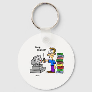 Porte-clés Cartoon de l'ingénieur informatique