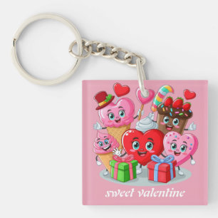 Porte-clés Cartoon Heart & Sweet amis valentine's day