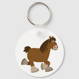 Porte-clés Cartoon Trotting Shire Cheval Porte - clé