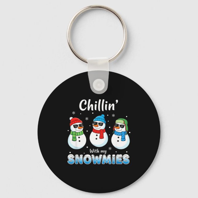 Porte-clés Cartoons Chillin' With My Snowmies, Funny Snowman  (Recto)