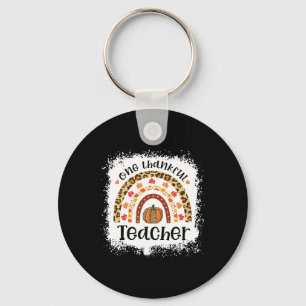 Porte-clés Cas de Leopard Pumkin Rainbow One Thankful Teacher