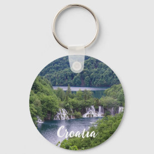 Porte-clés Cascade cascade avec forêt verte en Croatie