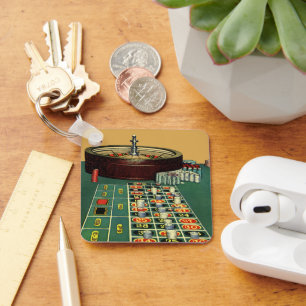 Porte-clés Casino vintage Roulette Table Jeu, Chips de jeu