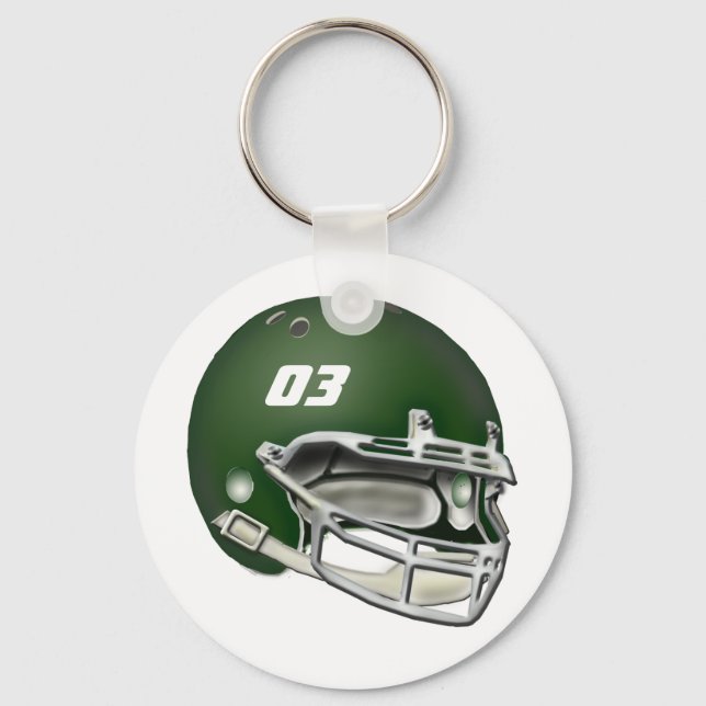 Porte-clés Casque de football vert (Recto)