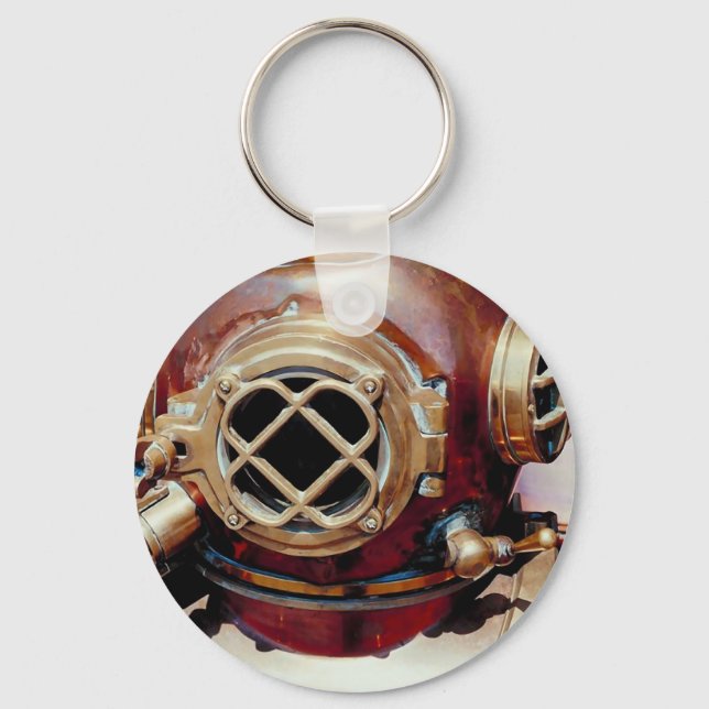 Porte-clés Casque de plongée rétro (Recto)