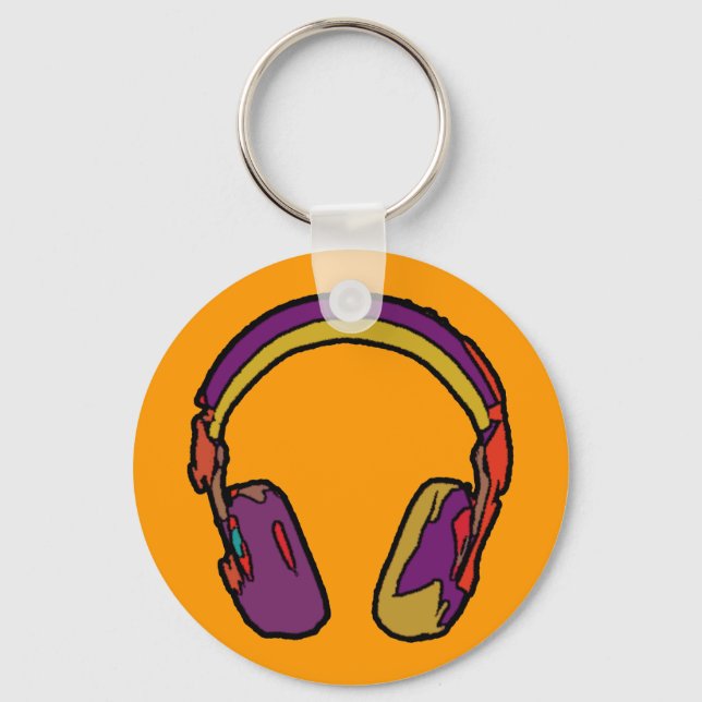 Porte-clés casque dj couleur (Recto)