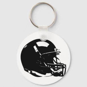 Porte-clés Casque noir blanc Pop Art Football