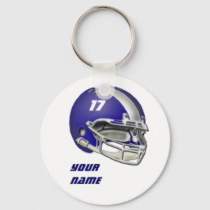 Porte-clés Casque Royal Blue and White Football