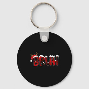 Porte-clés Casquette de Santa Buffalo Plaid Bruh Noël Xmas Py