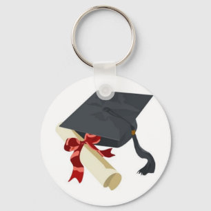 Porte-clés Casquette et diplôme d'obtention du diplôme
