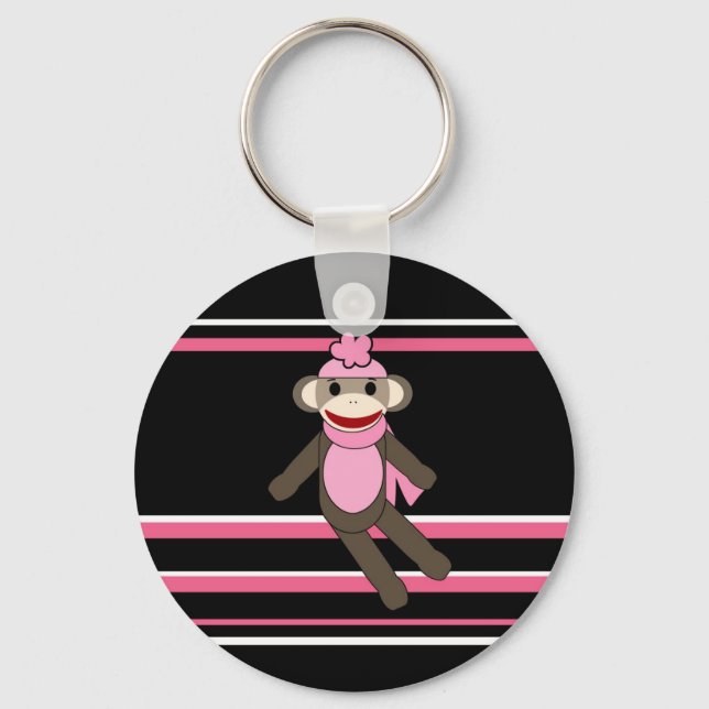 Porte-clés Casquette Fleur de singe de soie rose pâle (Recto)