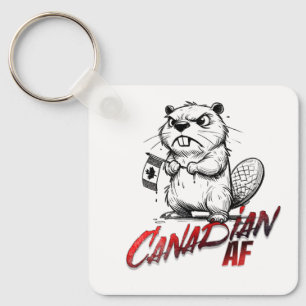 Porte-clés Castor canadien en colère