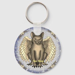 Porte-clés Cat gargoyle nom personnalisé Porte - clé