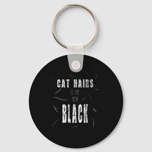 Porte-clés Cat Hair Is The New Black Funny  (Recto)