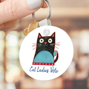 Porte-clés Cat Ladies Vote Script Rustique Bold mignon Patrio