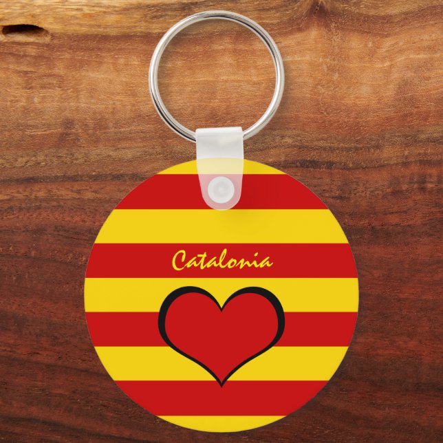 Porte-clés Catalogne Drapeau & Coeur Catalan, Voyage /La Seny (Recto)