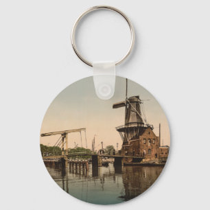 Porte-clés Catharine Bridge and Windmill, Haarlem, Pays-Bas