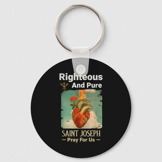 Porte-clés Catholic St. Joseph, Patron Saint Of Fathers, Pray (Recto)