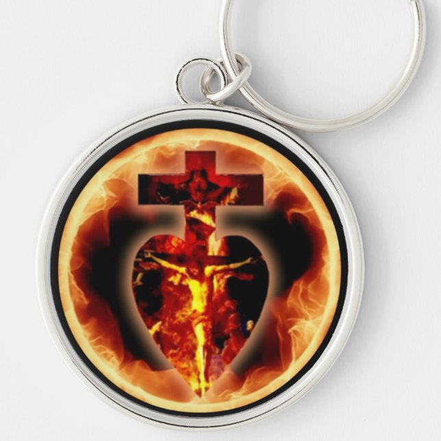 Porte-clés Catholique Crucifix Jésus Sainte Trinité Religieux (Devant)