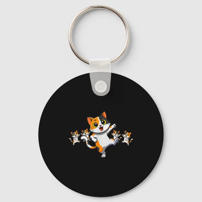 Porte-clés Cats Dancing Funny Cat Lover For Women Kitty Graph (Recto)