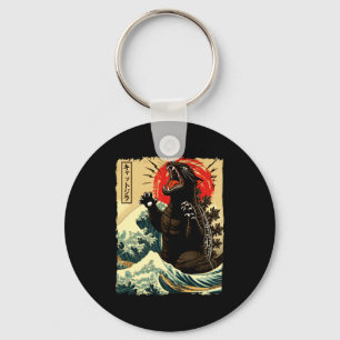 Porte-clés Catzilla drôle de style japonais