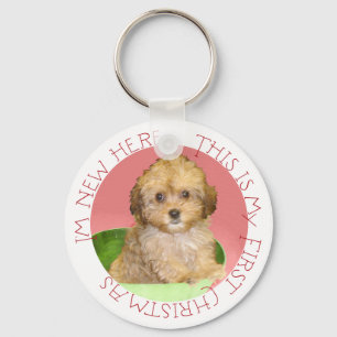 Porte-clés Cavachon chiot premier Noël