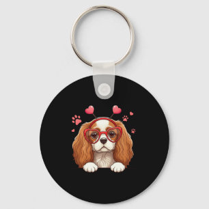 Porte-clés Cavalier King Charles Spaniel drôle Cœur Tête V