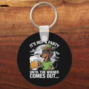 Porte-clés Ce n'est pas une fête jusqu'à Dachshund Irish Beer