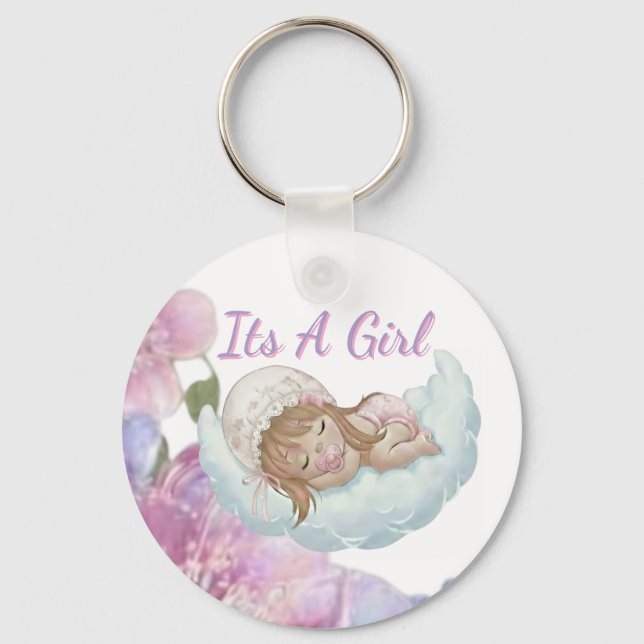 Porte-clés Celebrate Baby Shower Its a girl (Recto)