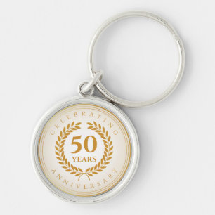 Porte-clés Celebrating Anniversary. Gold Personalized
