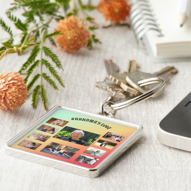 Porte-clés Célébration de l'affection de grand-mère 10 photos (Côté)