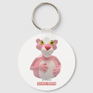Porte-clés CelebriDucks en caoutchouc Canard rose panthère