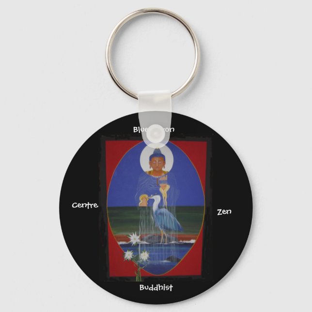 Porte-clés Centre bouddhiste Zen Héron bleu Porte - clé (Recto)